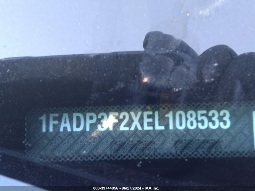 2014 Ford Focus Se VIN: 1FADP3F2XEL108533 Lot: 39744956