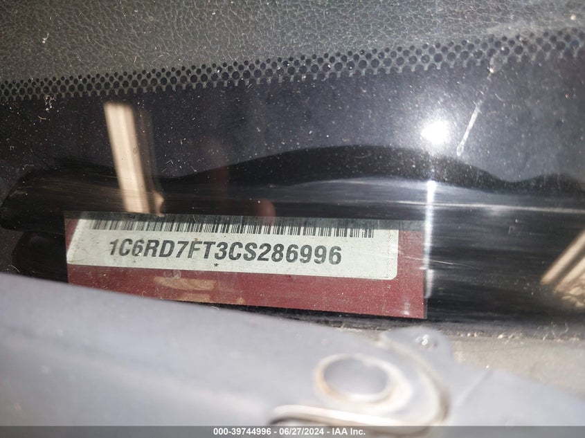 2012 Ram 1500 St VIN: 1C6RD7FT3CS286996 Lot: 39744996