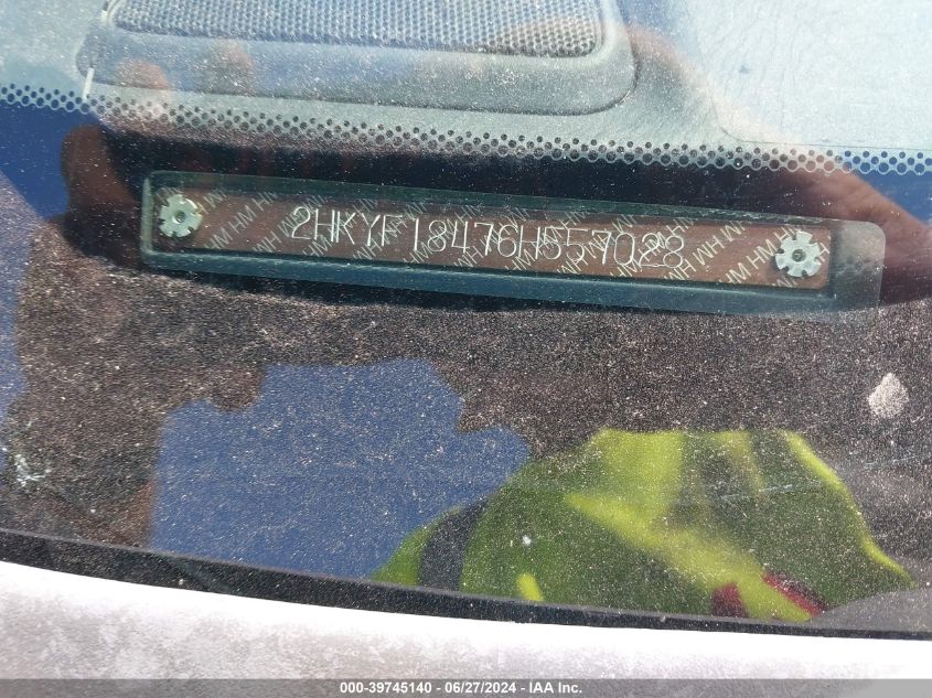 2006 Honda Pilot Ex VIN: 2HKYF18476H557028 Lot: 39745140