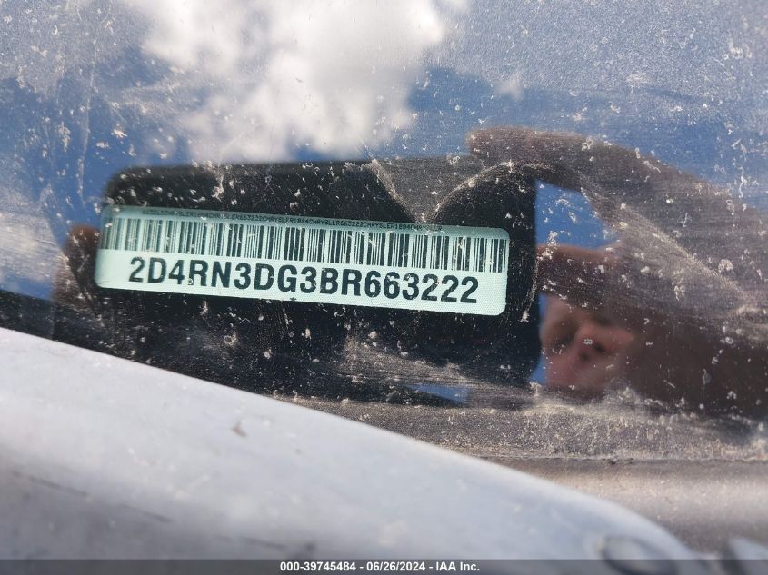 2011 Dodge Grand Caravan Mainstreet VIN: 2D4RN3DG3BR663222 Lot: 39745484