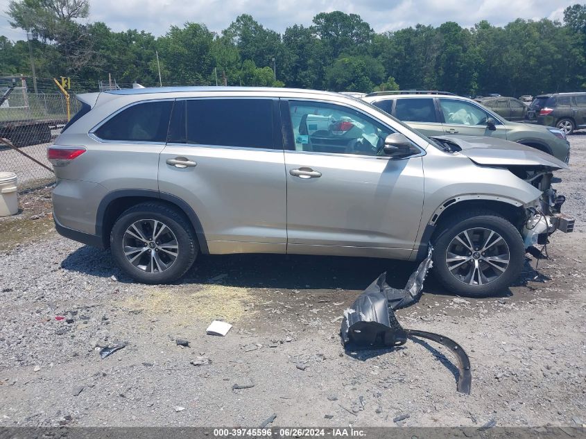 2016 Toyota Highlander Xle V6 VIN: 5TDKKRFH6GS165076 Lot: 39745596