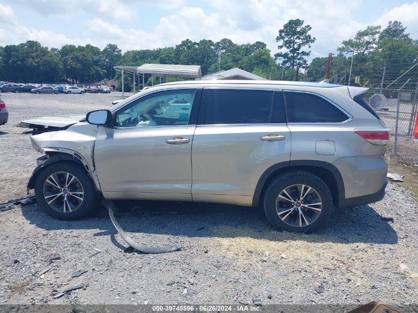 2016 Toyota Highlander Xle V6 VIN: 5TDKKRFH6GS165076 Lot: 39745596