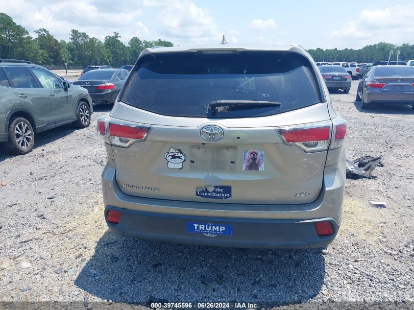 2016 Toyota Highlander Xle V6 VIN: 5TDKKRFH6GS165076 Lot: 39745596
