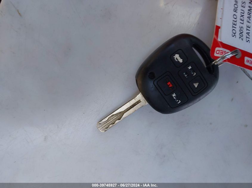 2005 Lexus Es 330 VIN: JTHBA30G955122000 Lot: 39745927