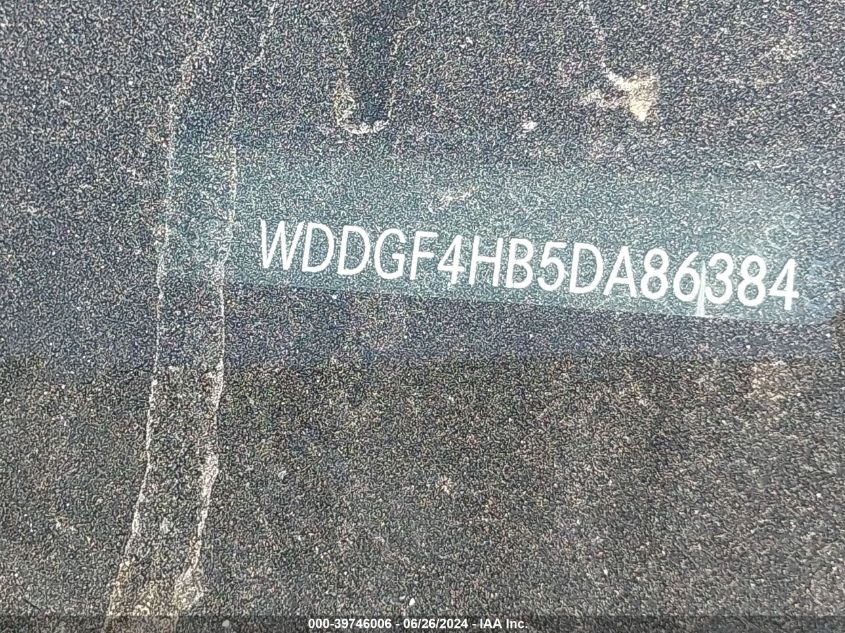 2013 Mercedes-Benz C 250 Luxury/Sport VIN: WDDGF4HB5DA863845 Lot: 39746006