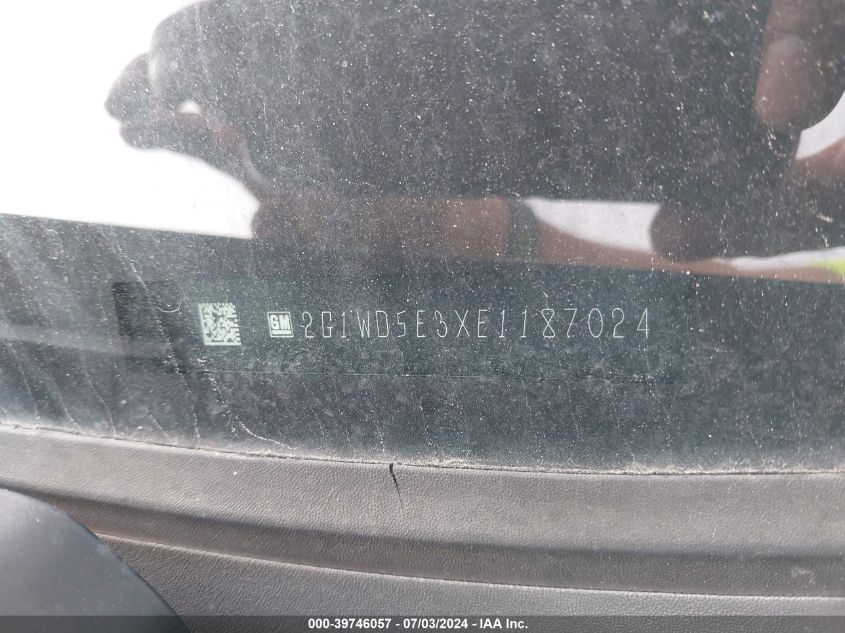 2014 Chevrolet Impala Limited Police VIN: 2G1WD5E3XE1187024 Lot: 39746057