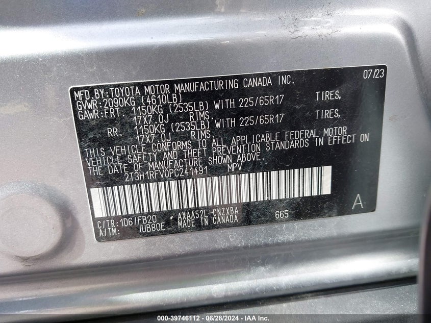 2023 TOYOTA RAV4 LE - 2T3H1RFV0PC241491