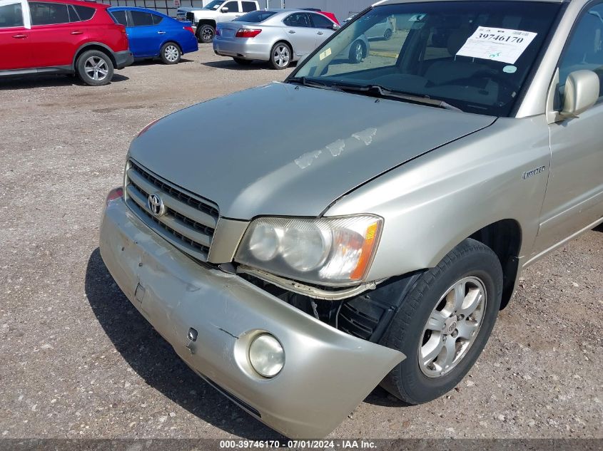 2003 Toyota Highlander Limited V6 VIN: JTEGF21A430082251 Lot: 39746170