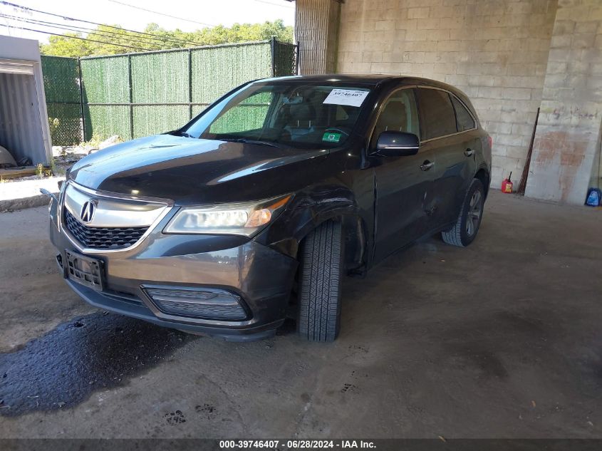 VIN 5FRYD4H25GB001059 2016 Acura MDX, Acurawatch Pl... no.2