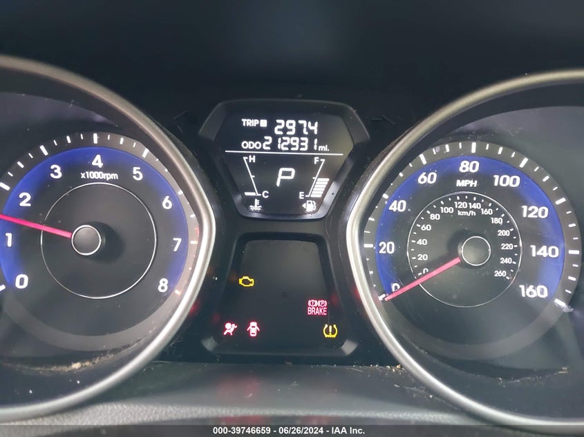 2013 Hyundai Elantra Gls VIN: 5NPDH4AE5DH393692 Lot: 39746659