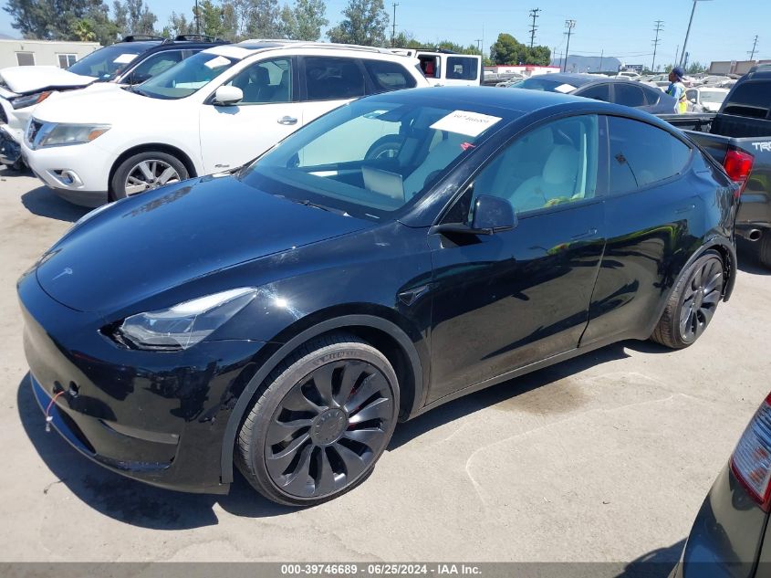 2022 Tesla Model Y Performance Dual Motor All-Wheel Drive VIN: 7SAYGDEF2NF536530 Lot: 39746689