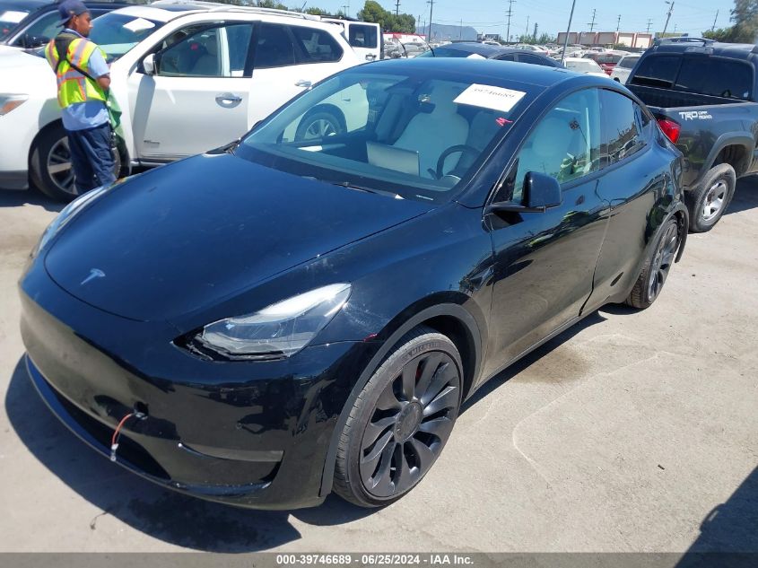 2022 Tesla Model Y Performance Dual Motor All-Wheel Drive VIN: 7SAYGDEF2NF536530 Lot: 39746689