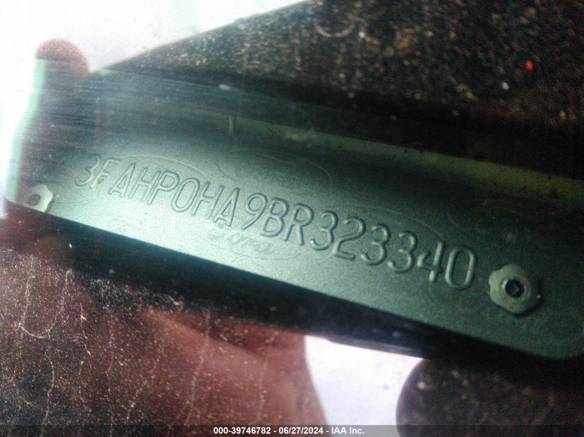 2011 Ford Fusion Se VIN: 3FAHP0HA9BR323340 Lot: 39746782