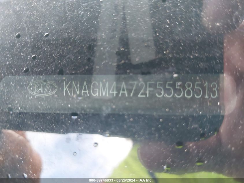 2015 Kia Optima Lx VIN: KNAGM4A72F5558513 Lot: 39746833