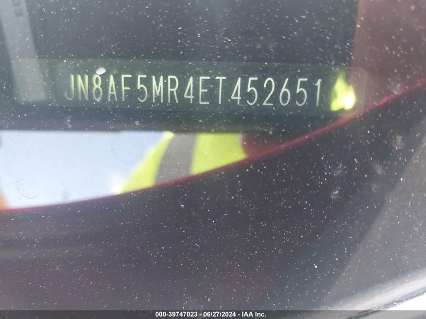 2014 Nissan Juke S VIN: JN8AF5MR4ET452651 Lot: 39747023