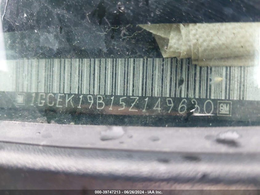 2005 Chevrolet Silverado K1500 VIN: 1GCEK19B15Z149630 Lot: 39747213