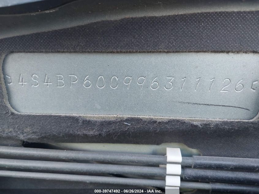 2009 Subaru Outback 2.5I VIN: 4S4BP60C996311126 Lot: 39747492