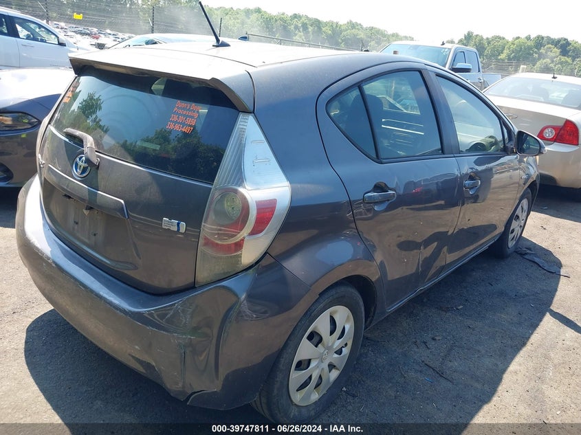 2012 Toyota Prius C One VIN: JTDKDTB34C1022314 Lot: 39747811