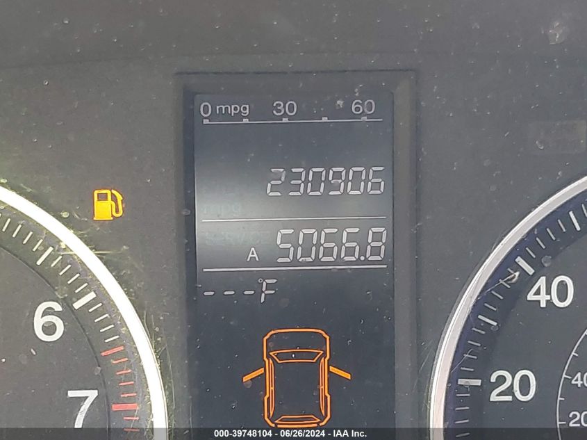 2009 Honda Cr-V Ex-L VIN: JHLRE38709C004916 Lot: 39748104