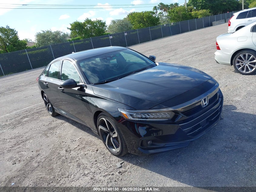 VIN: 1HGCV1F38MA074404 2021 HONDA ACCORD SPORT