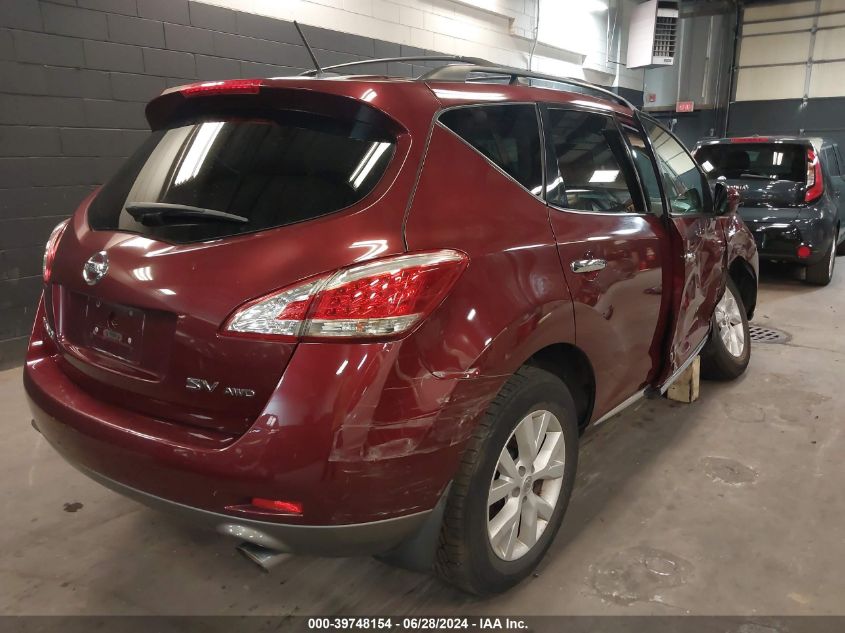 JN8AZ1MW2CW208868 2012 Nissan Murano Sv