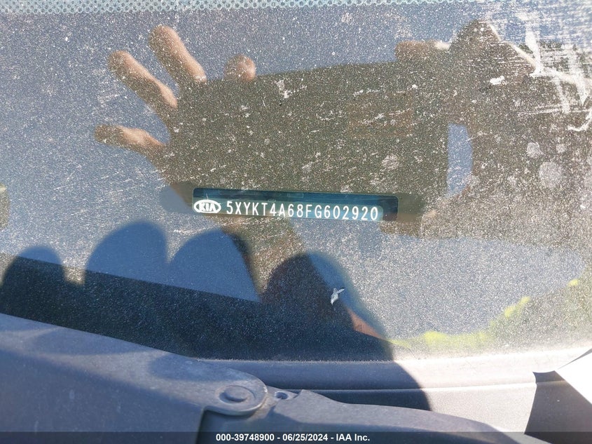 2015 Kia Sorento Lx VIN: 5XYKT4A68FG602920 Lot: 39748900