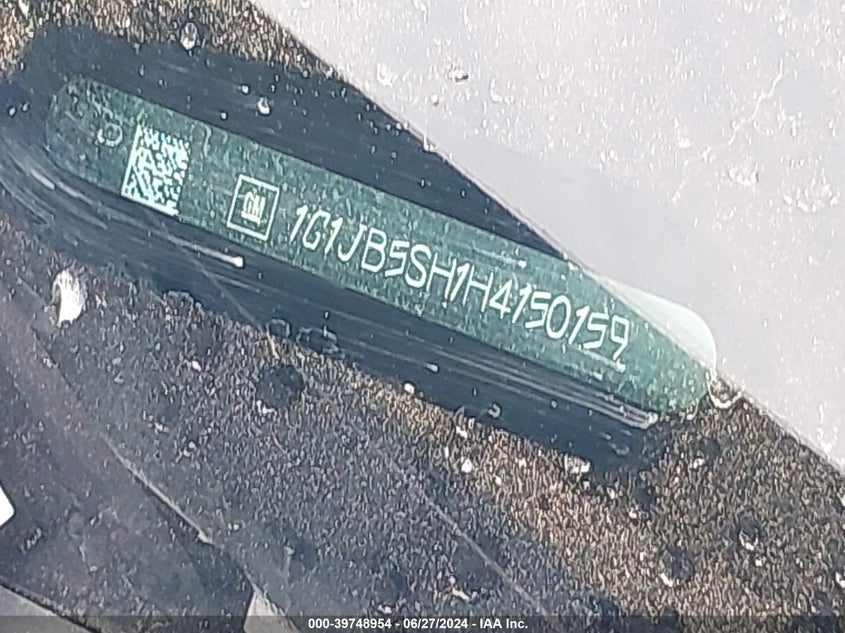 2017 Chevrolet Sonic Ls VIN: 1G1JB5SH1H4150159 Lot: 39748954