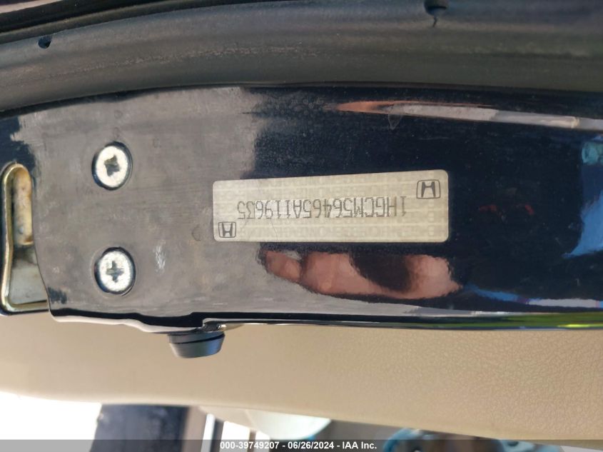 2005 Honda Accord 2.4 Lx VIN: 1HGCM56465A119635 Lot: 39749207