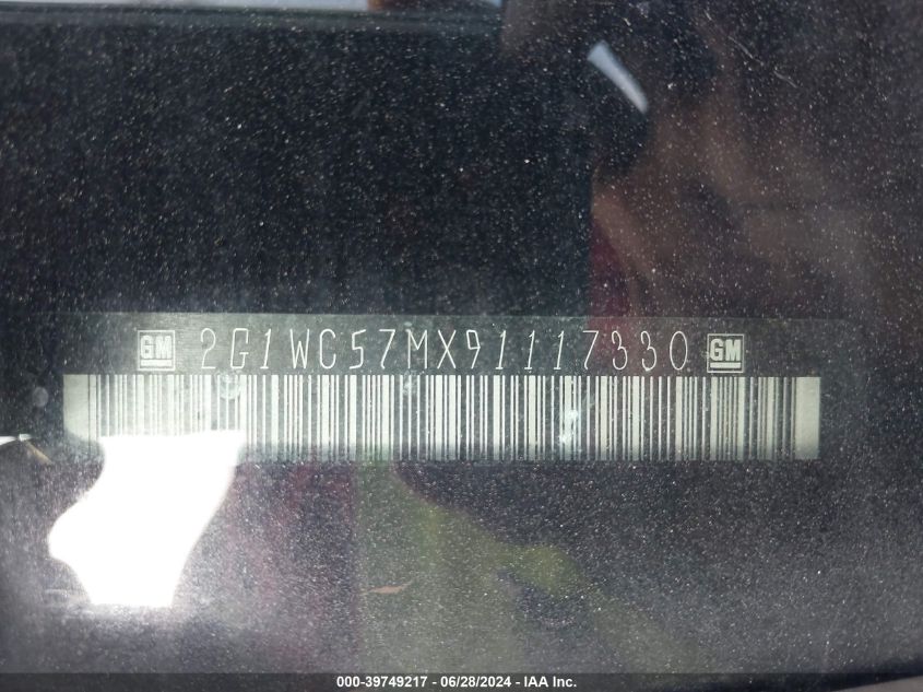 2009 Chevrolet Impala Lt VIN: 2G1WC57MX91117330 Lot: 39749217