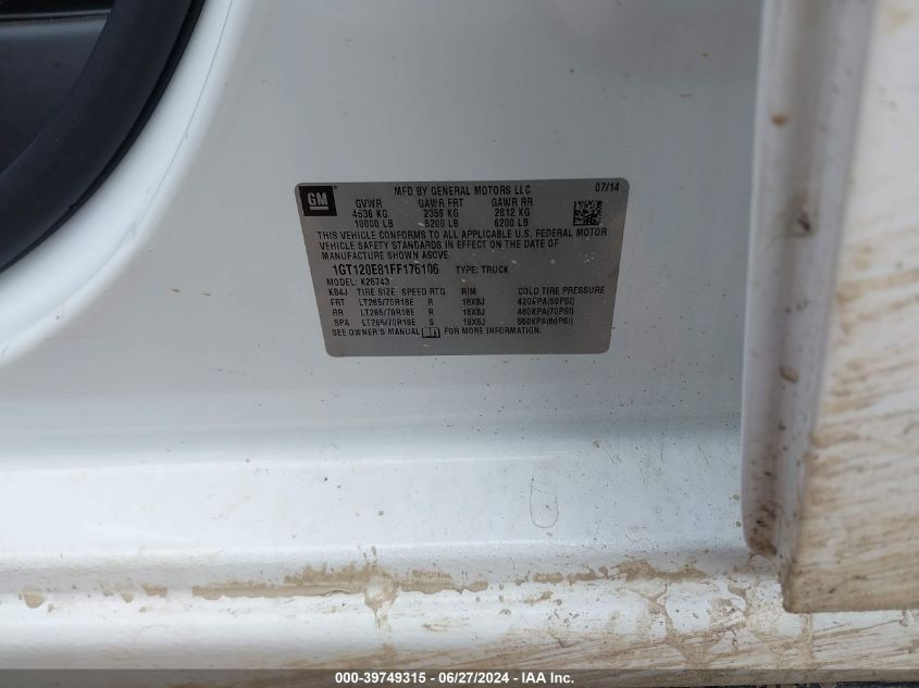 2015 GMC Sierra 2500Hd Denali VIN: 1GT120E81FF176106 Lot: 39749315