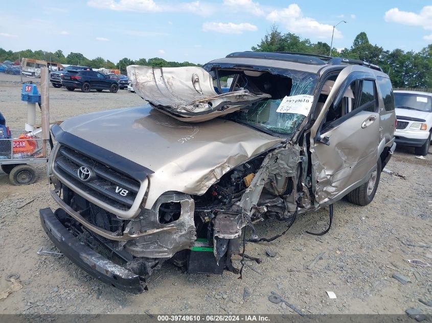 2002 Toyota Sequoia Sr5 V8 VIN: 5TDBT44A82S079170 Lot: 39749610