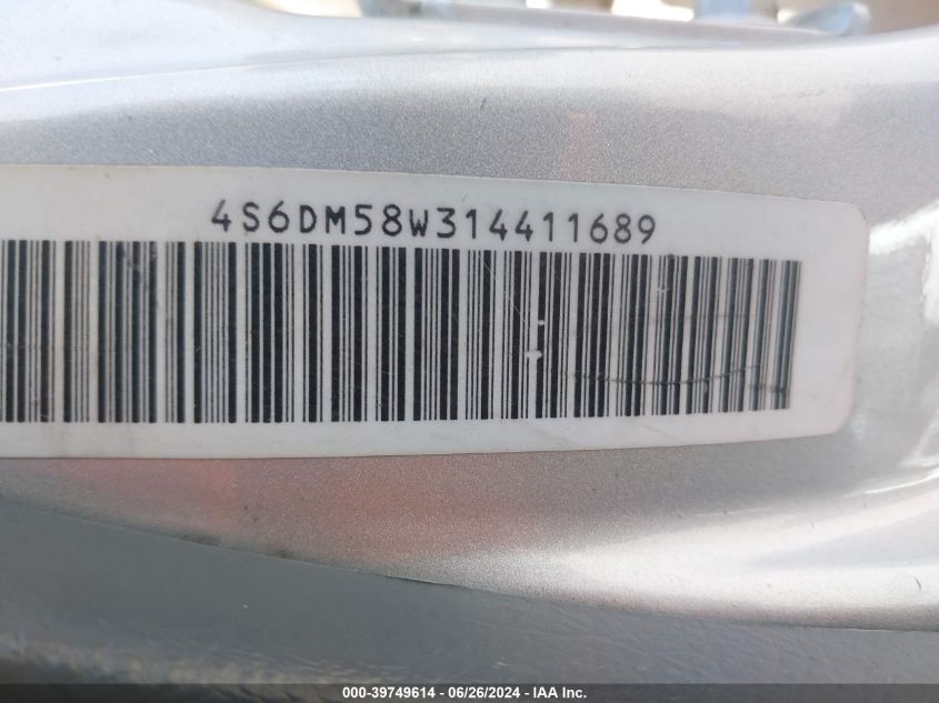 2001 Honda Passport Ex/Lx VIN: 4S6DM58W314411689 Lot: 39749614