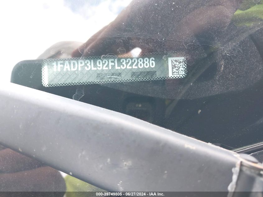 2015 Ford Focus St VIN: 1FADP3L92FL322886 Lot: 39749805