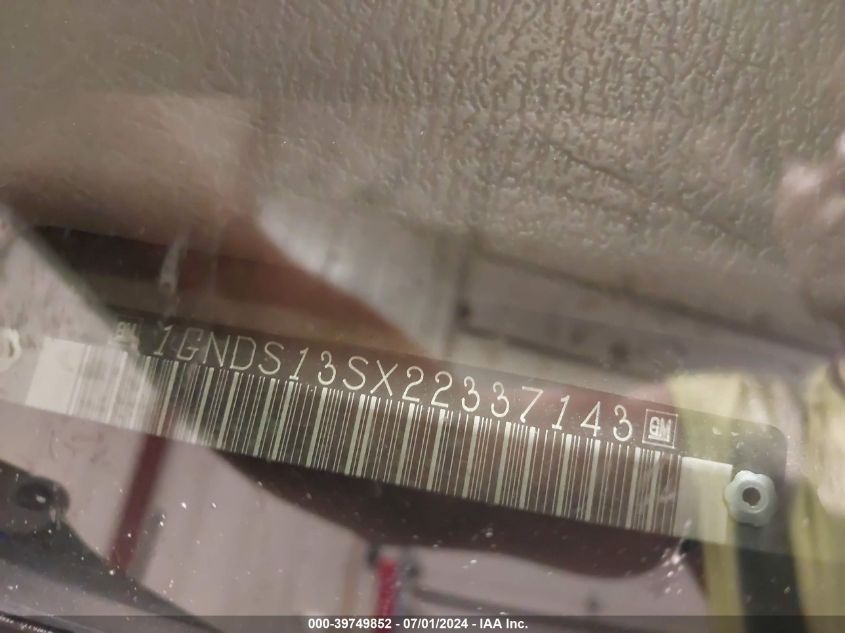 2002 Chevrolet Trailblazer Lt VIN: 1GNDS13SX22337143 Lot: 39749852