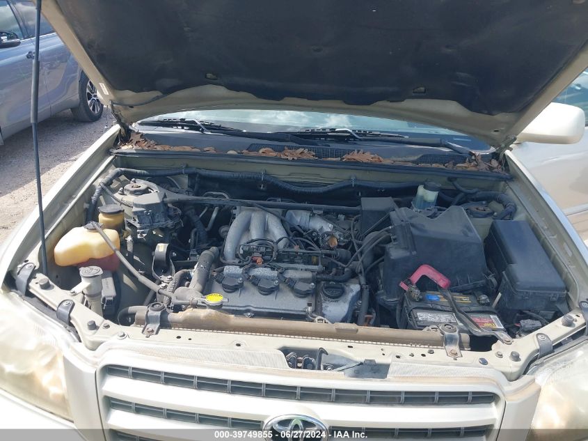 2001 Toyota Highlander V6 VIN: JTEGF21A110009173 Lot: 39749855