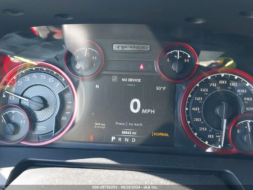 2017 Ram 1500 Rebel 4X4 5'7 Box VIN: 1C6RR7YT9HS529314 Lot: 39750203