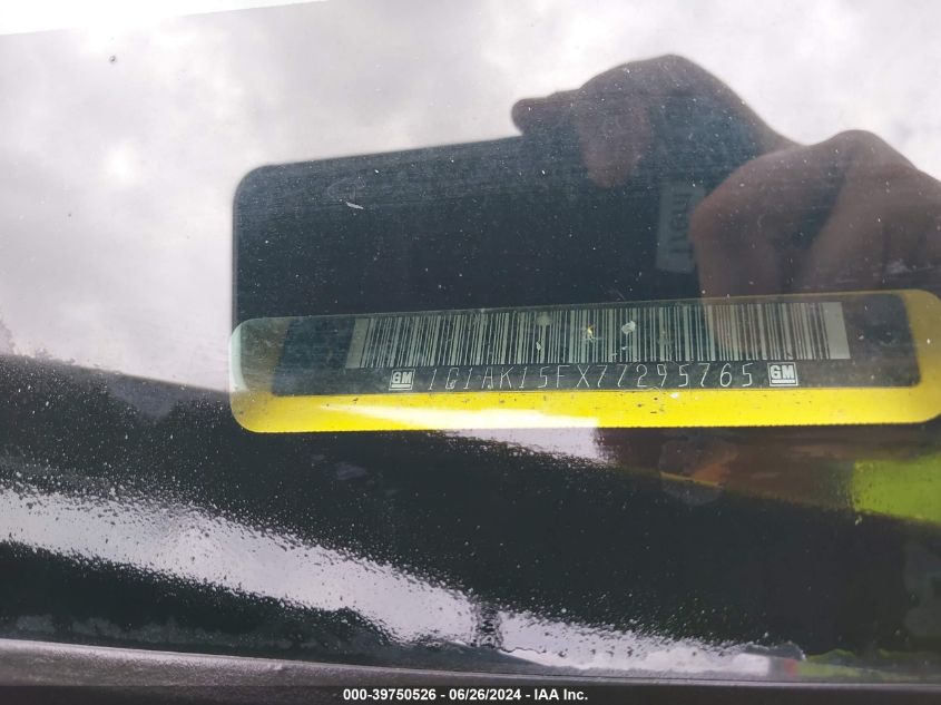 2007 Chevrolet Cobalt Ls VIN: 1G1AK15FX77295765 Lot: 39750526