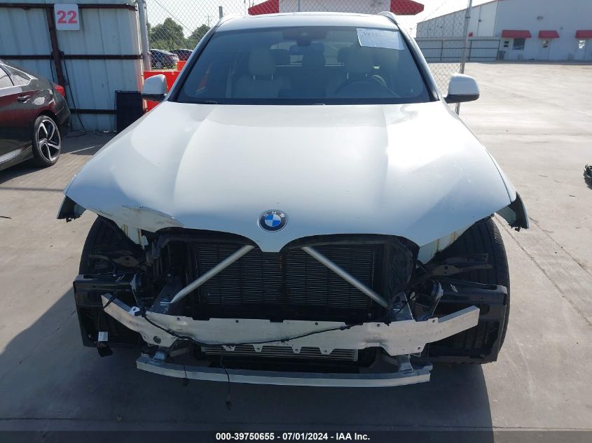 2022 BMW X3 Sdrive30I VIN: 5UX43DP09N9K35911 Lot: 39750655