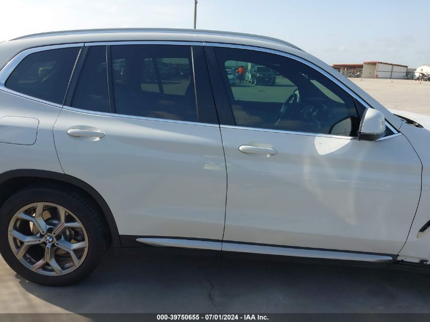 2022 BMW X3 Sdrive30I VIN: 5UX43DP09N9K35911 Lot: 39750655