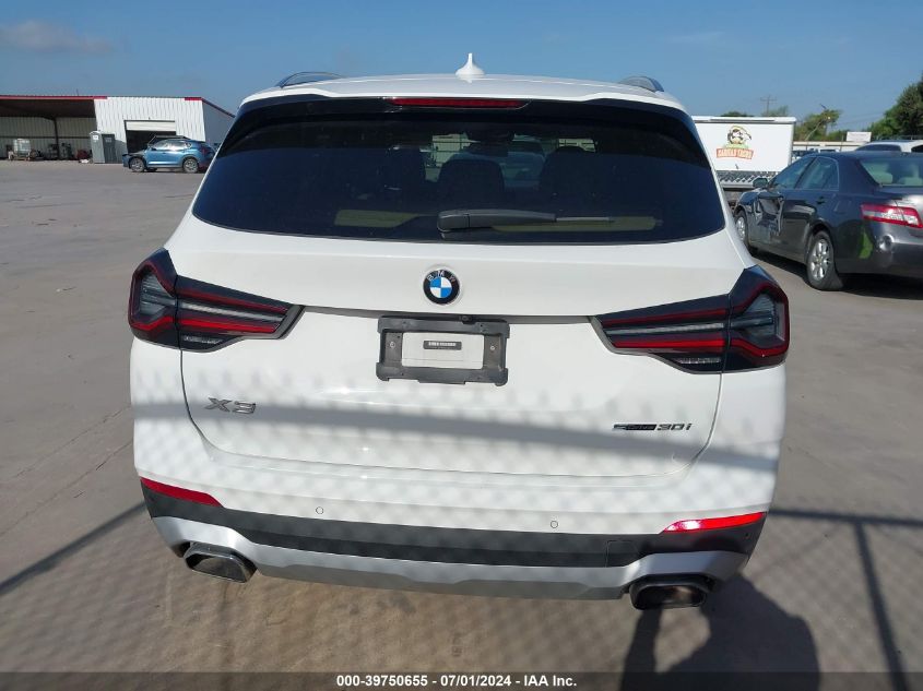 2022 BMW X3 Sdrive30I VIN: 5UX43DP09N9K35911 Lot: 39750655