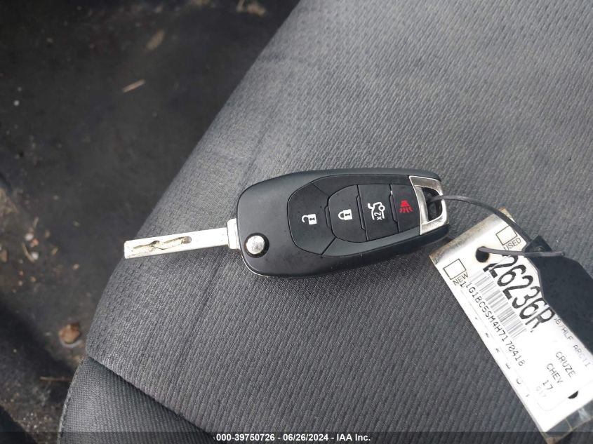 2017 Chevrolet Cruze Ls Auto VIN: 1G1BC5SM4H7170418 Lot: 39750726