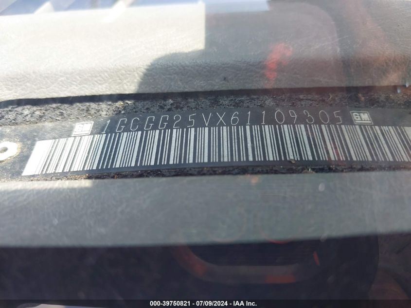 2006 Chevrolet Express Work Van VIN: 1GCGG25VX61109305 Lot: 39750821