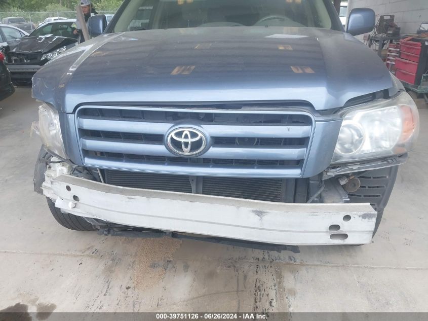 2005 Toyota Highlander V6 VIN: JTEEP21A450076781 Lot: 39751126