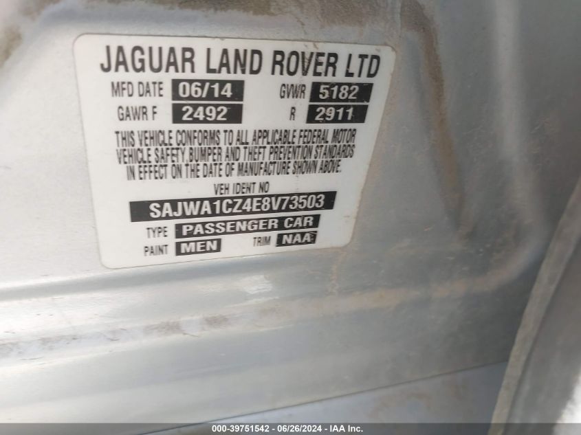 2014 Jaguar Xj VIN: SAJWA1CZ4E8V73503 Lot: 39751542