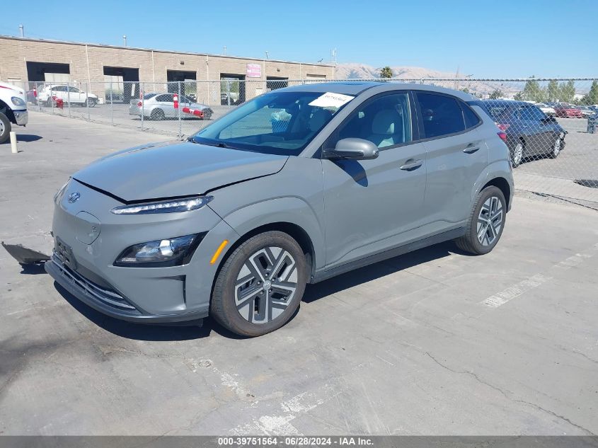 2022 Hyundai Kona Electric Sel VIN: KM8K33AG8NU138216 Lot: 39751564