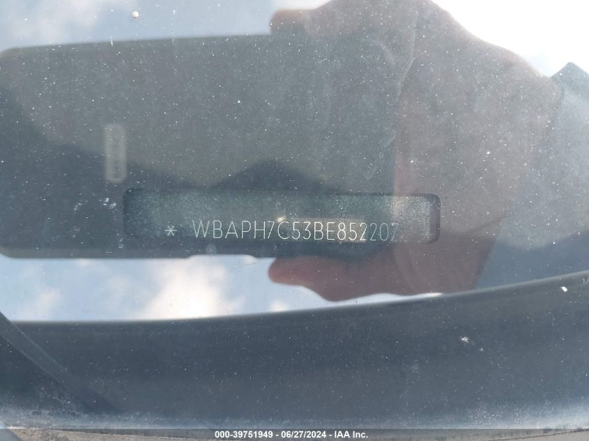 2011 BMW 328I VIN: WBAPH7C53BE852207 Lot: 39751949