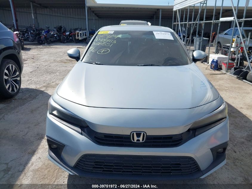 2022 Honda Civic Touring VIN: 2HGFE1F94NH306551 Lot: 39751972