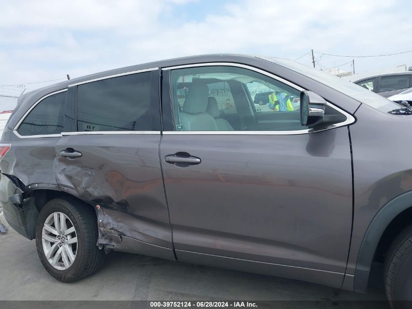 2016 Toyota Highlander Le V6 VIN: 5TDZKRFH0GS178128 Lot: 39752124