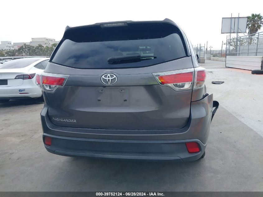 2016 Toyota Highlander Le V6 VIN: 5TDZKRFH0GS178128 Lot: 39752124