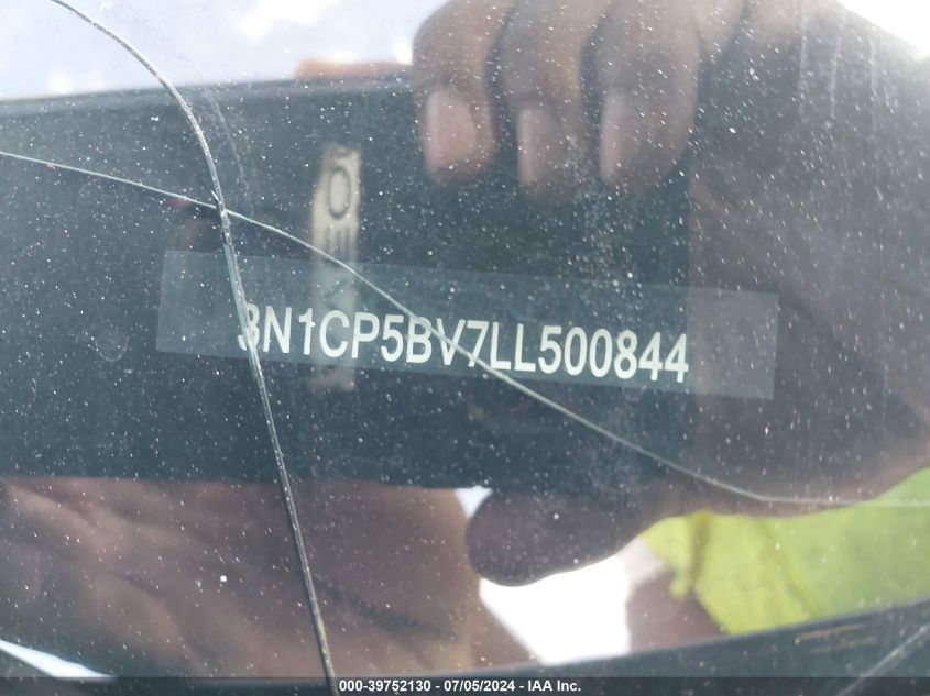 2020 Nissan Kicks S Xtronic Cvt VIN: 3N1CP5BV7LL500844 Lot: 39752130